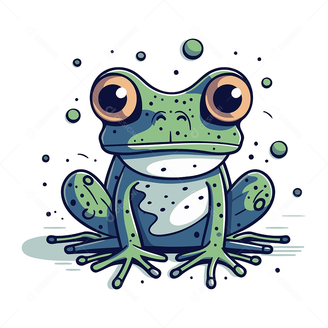 Sapo de Desenho Animado Ilustração Vetor EPS