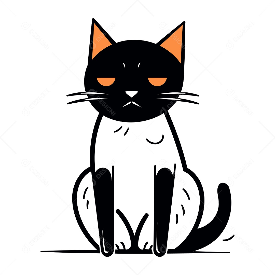Gato de Desenho Animado Ilustração Vetor EPS