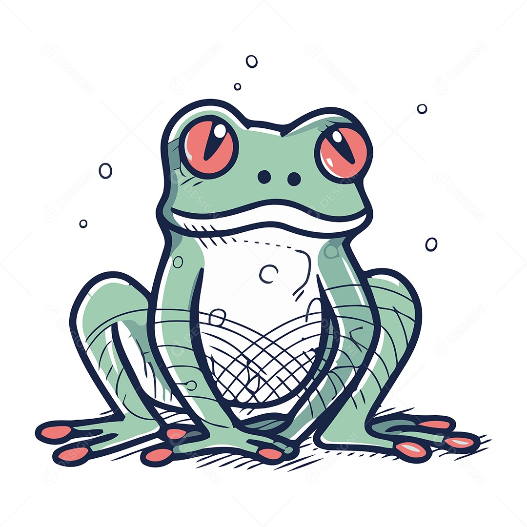 Sapo de Desenho Animado Ilustração Vetor EPS