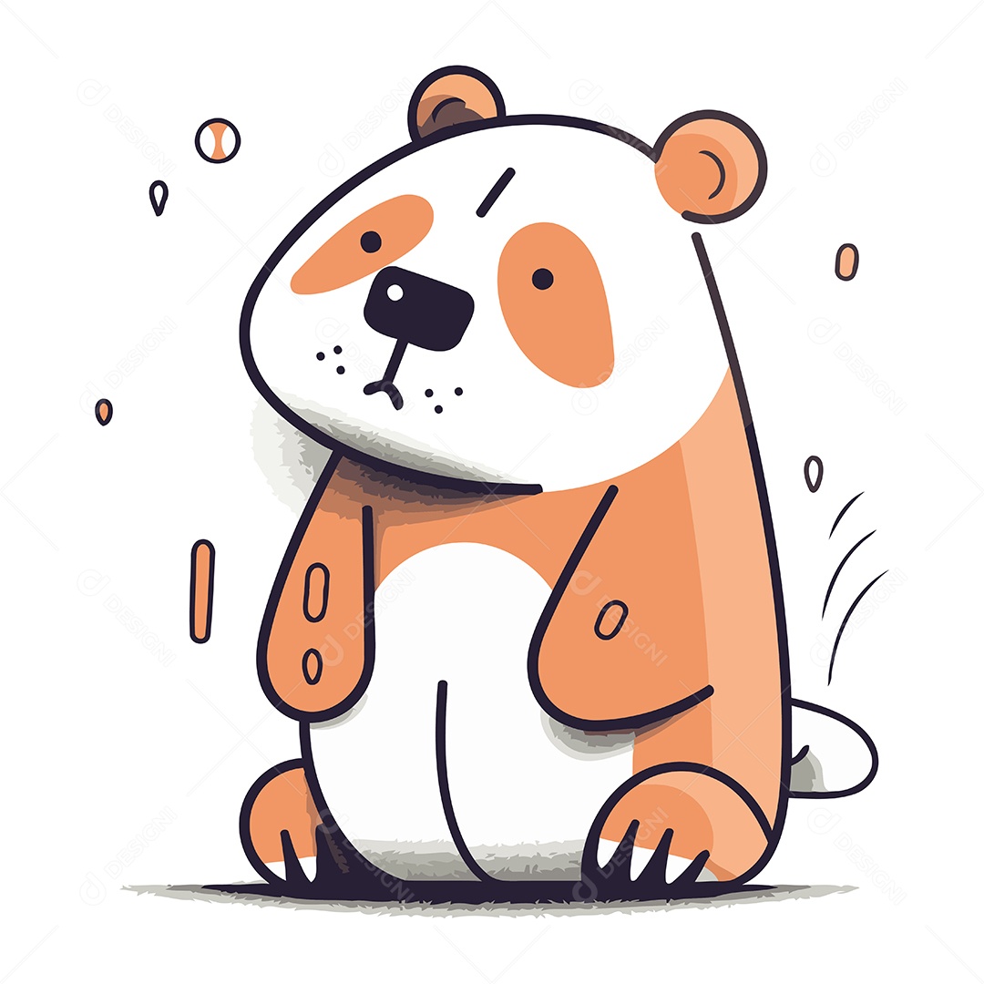 Urso Fofo de Desenho Animado Ilustração Vetor EPS