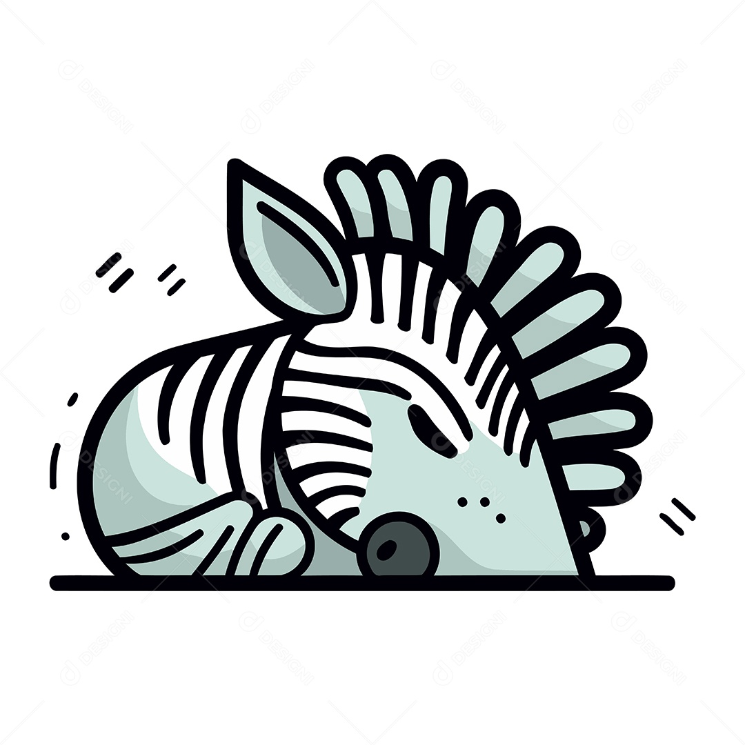 Cabeça de Zebra Ilustração Vetor EPS