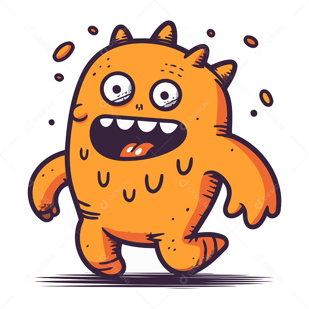 Monstro de Desenho Animado Ilustração Vetor EPS