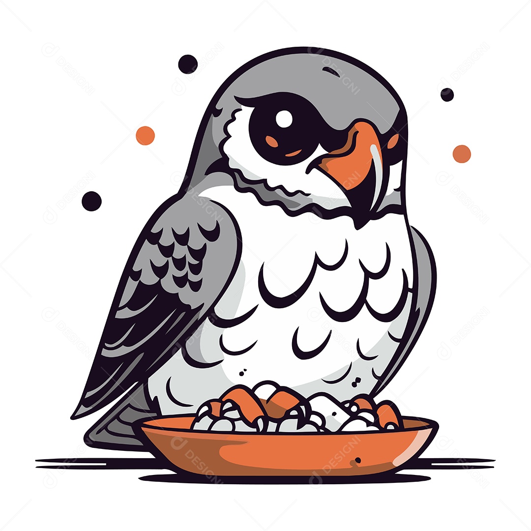 Coruja de Desenho Animado Fofa Ilustração Vetor EPS