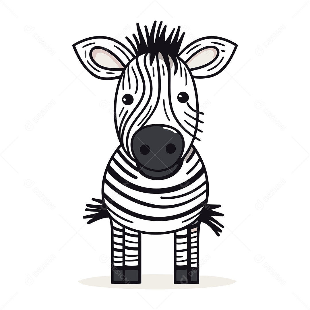 Zebra de Desenho Animado Ilustração Vetor EPS