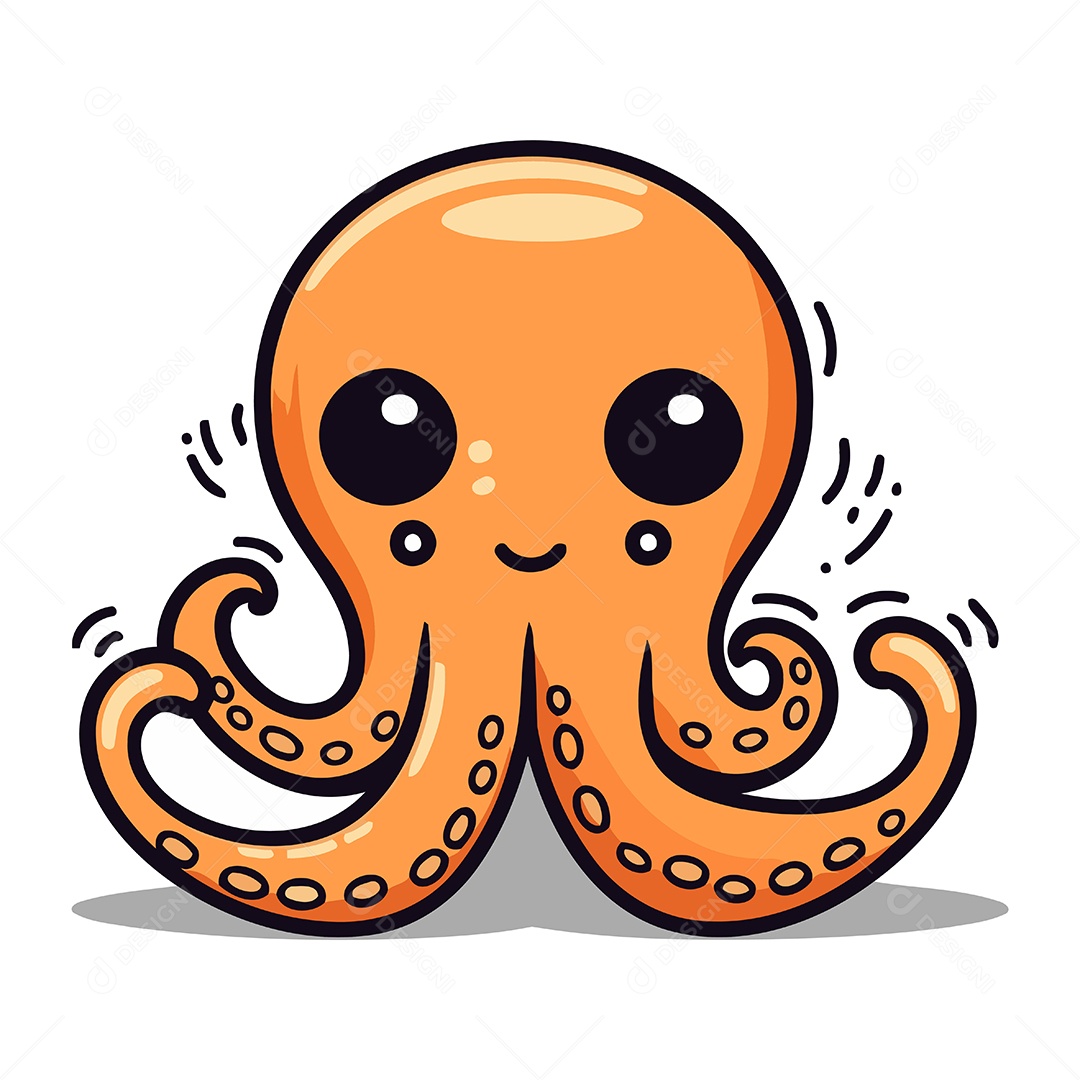 Polvo de Desenho Animado Ilustração Vetor EPS