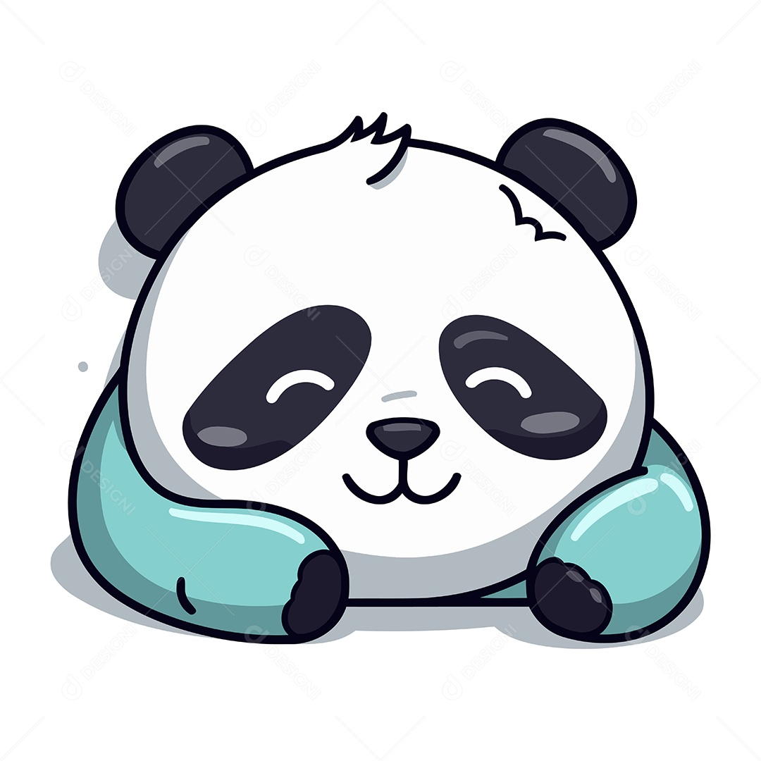 Urso Panda Fofo de Desenho Animado Ilustração Vetor EPS