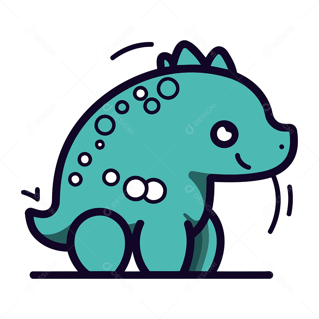 Dinossauro Fofo de Desenho Animado Ilustração Vetor EPS