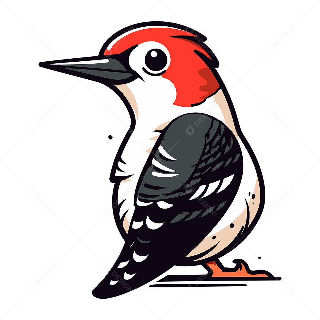 Pica Pau de Desenho Animado Ilustração Vetor EPS