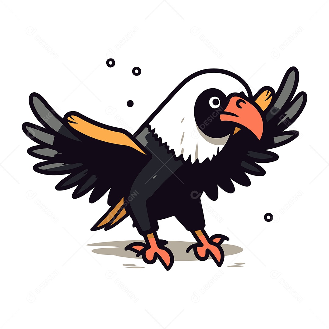 Águia de Desenho Animado Ilustração Vetor EPS