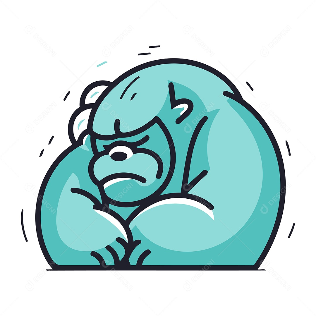 Gorila de Desenho Animado Ilustração Vetor EPS