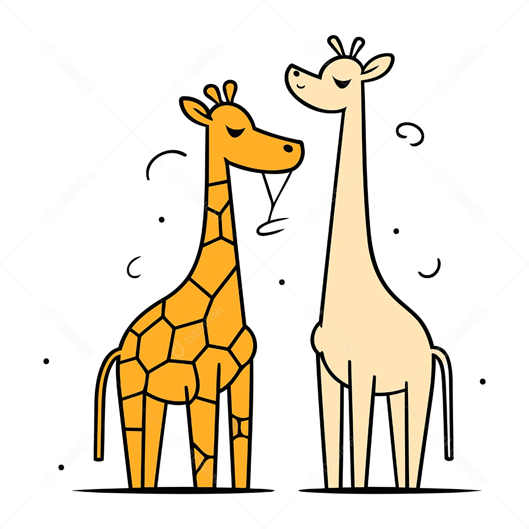 Girafas de Desenho Animado Ilustração Vetor EPS