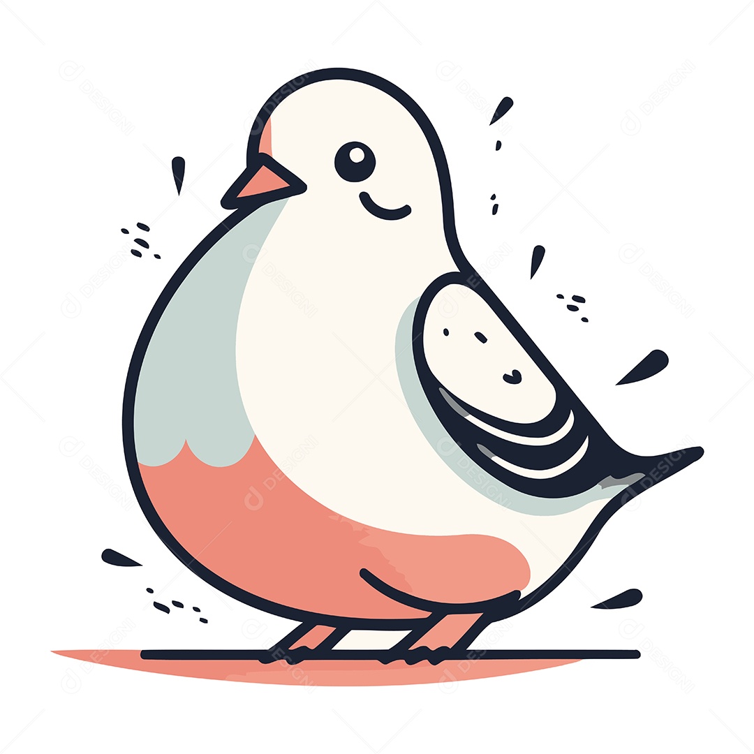 Pombo de Desenho Animado Ilustração Vetor EPS