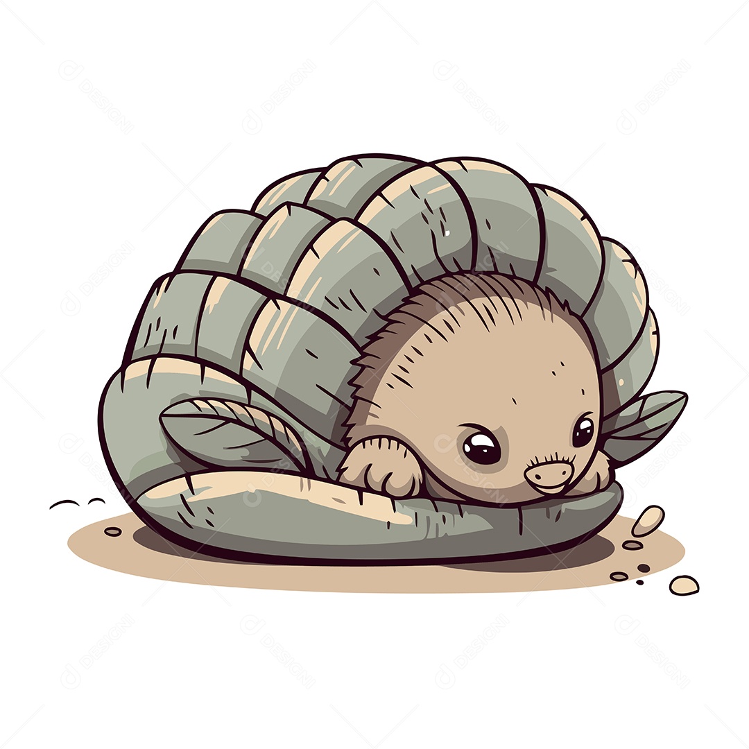 Ouriço Fofo de Desenho Animado Ilustração Vetor EPS