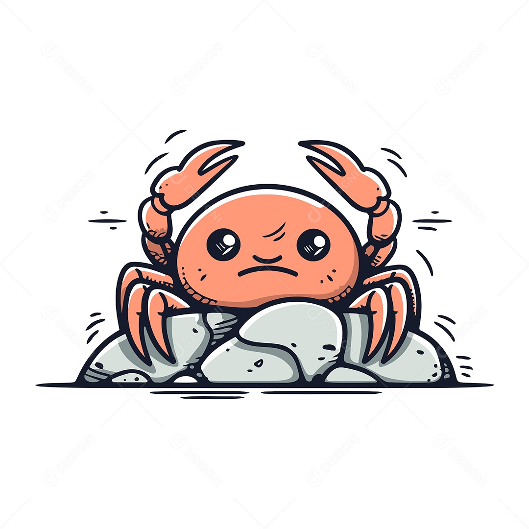 Caranguejo de Desenho Animado Ilustração Vetor EPS