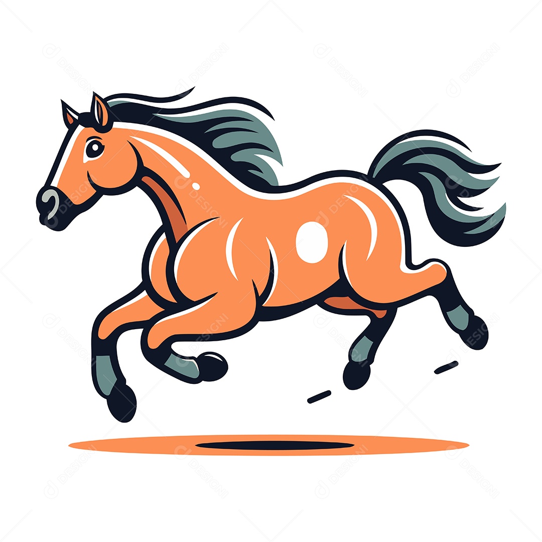 Cavalo de Desenho Animado Ilustração Vetor EPS