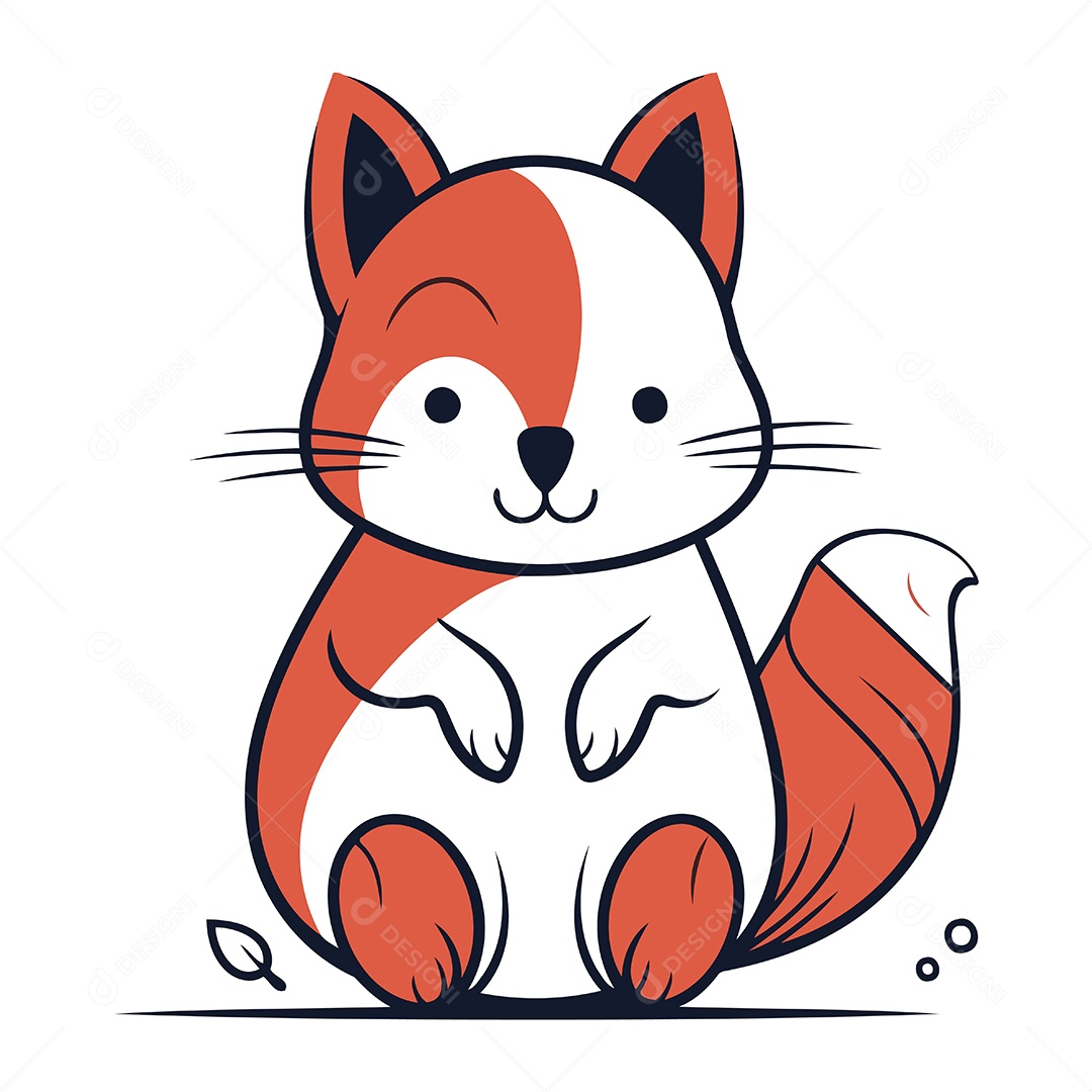 Raposa Fofa de Desenho Animado Ilustração Vetor EPS