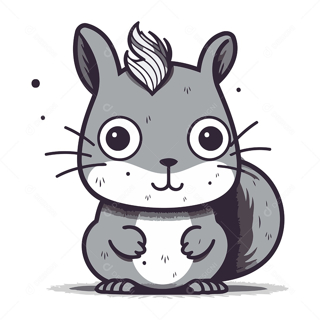 Esquilo de Desenho Animado Ilustração Vetor EPS