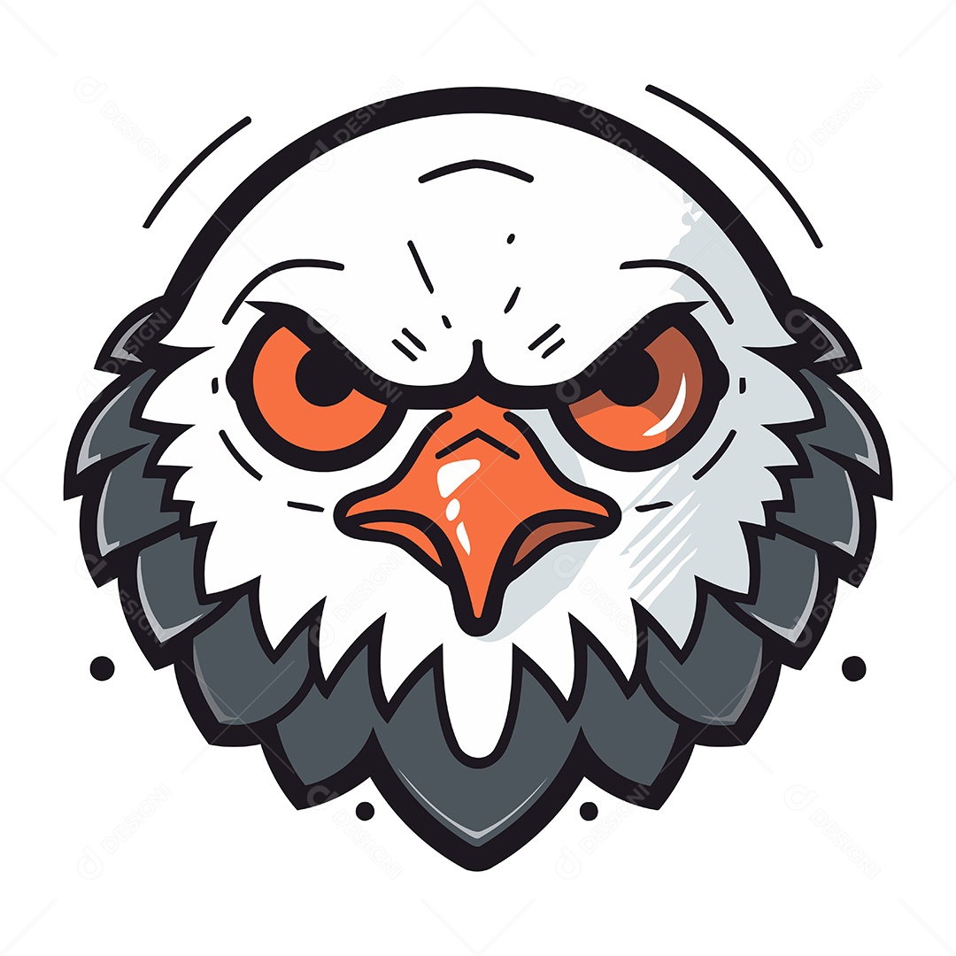 Cabeça de Águia Desenho Animado Ilustração Vetor EPS