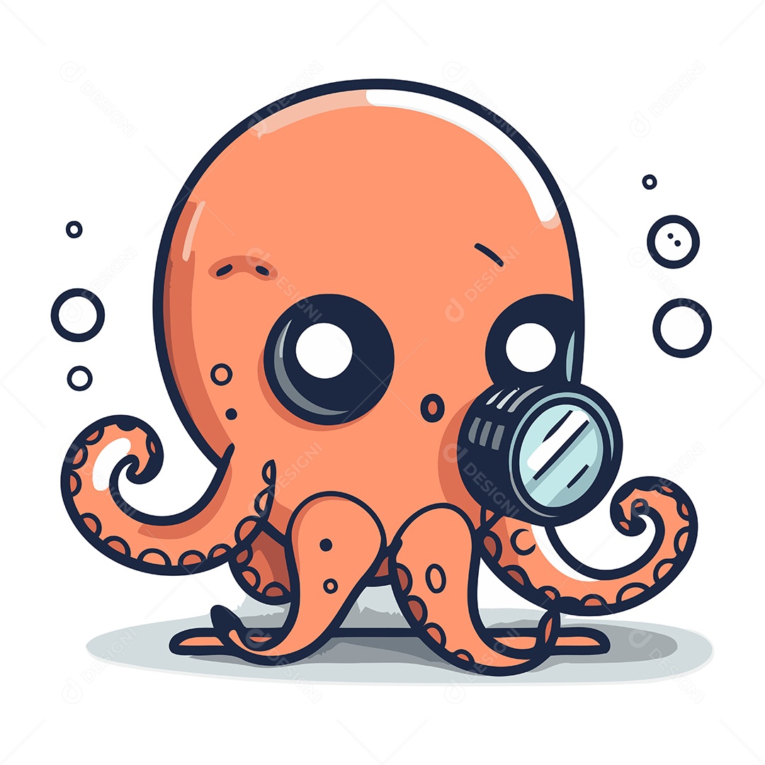 Polvo de Desenho Animado Ilustração Vetor EPS