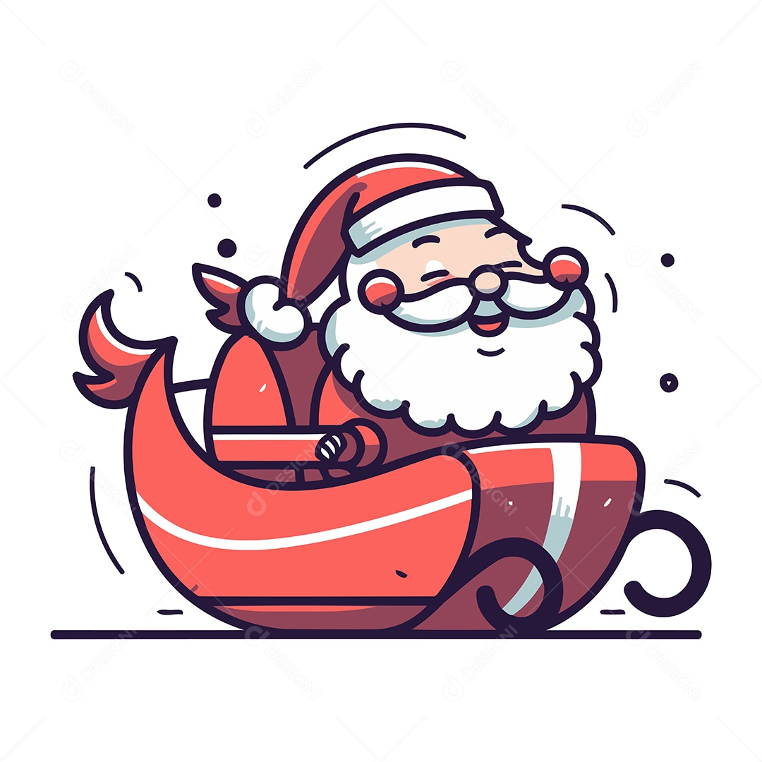 Papai Noel em um Trenó Ilustração Vetor EPS