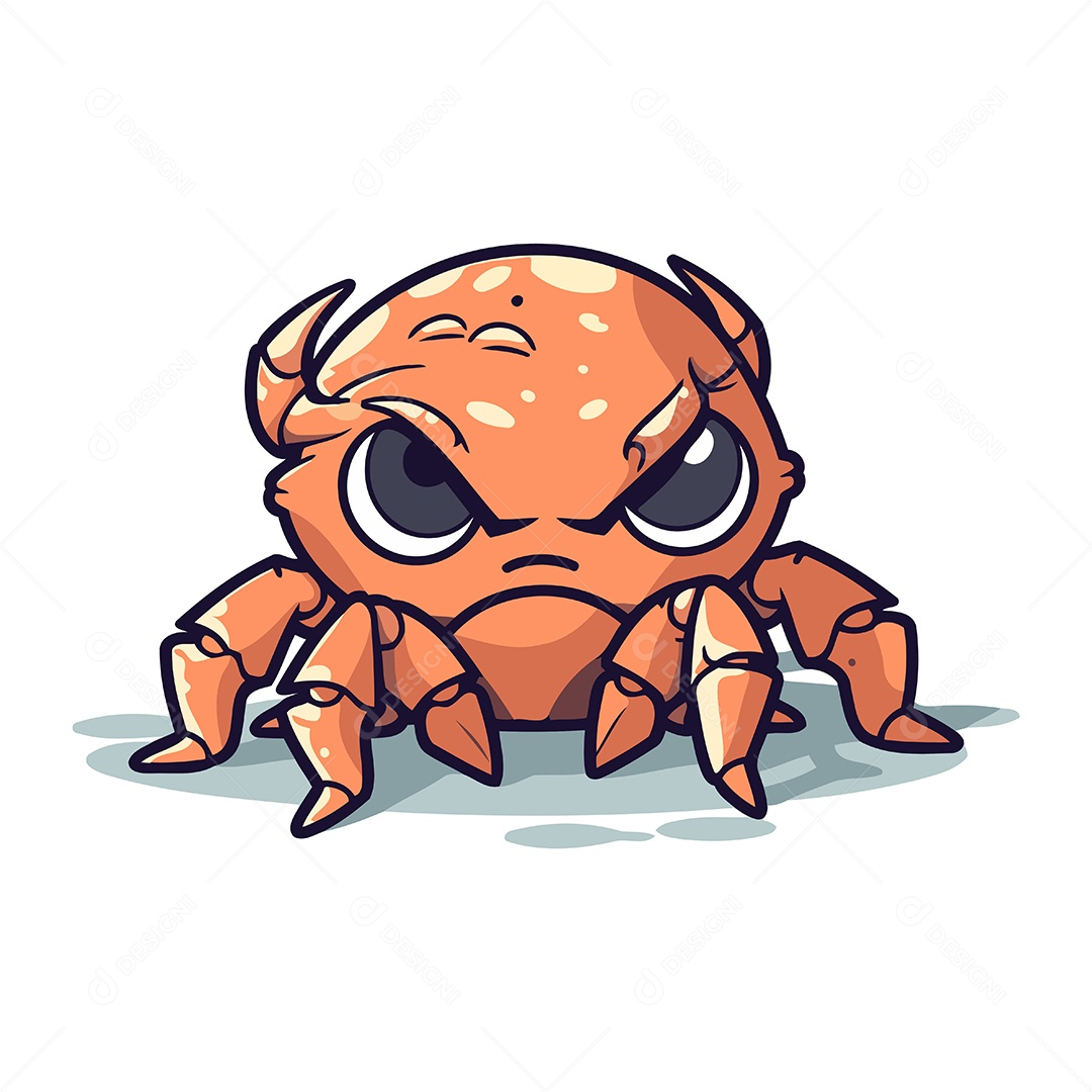 Caranguejo de Desenho Animado Ilustração Vetor EPS