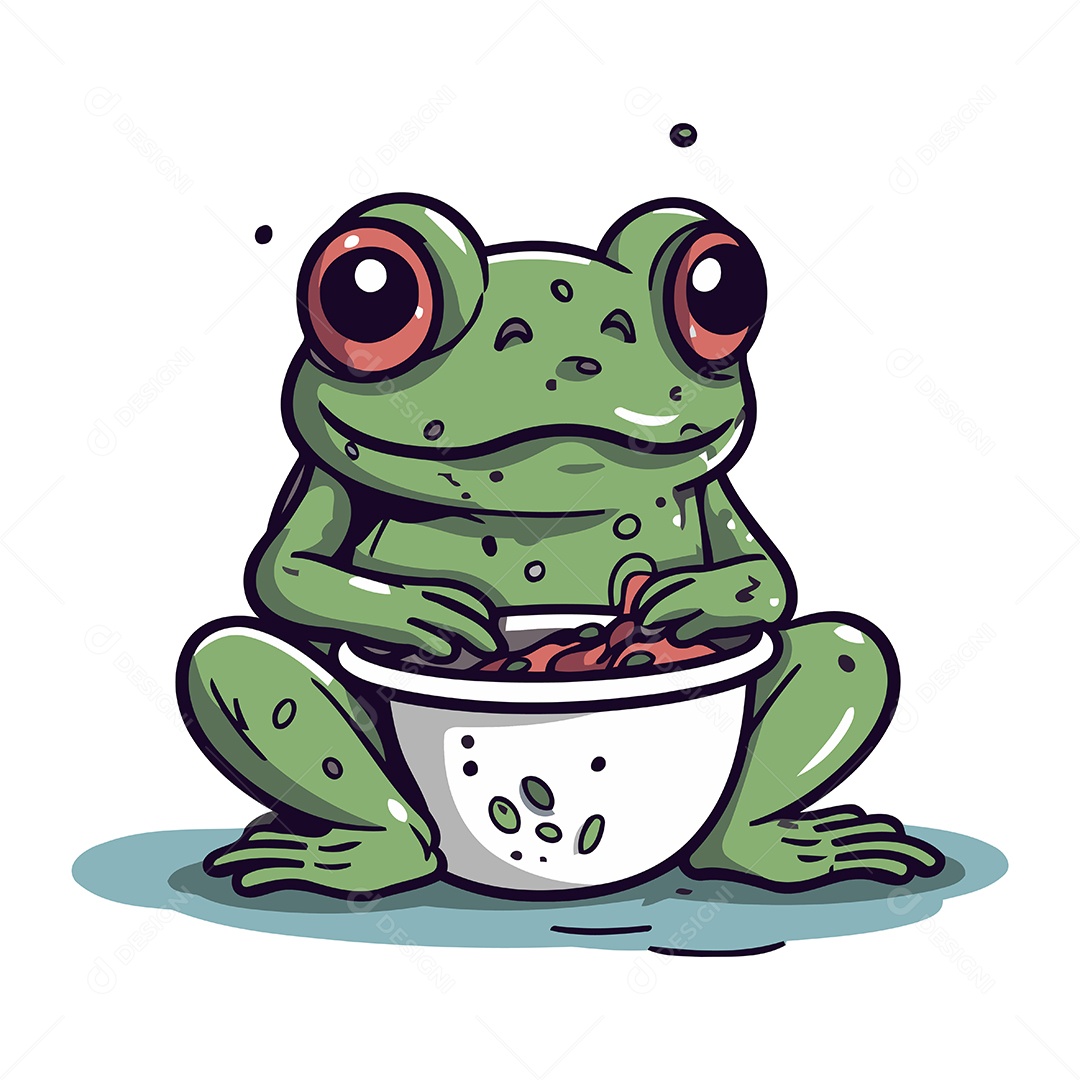 Sapo de Desenho Animado Ilustração Vetor EPS