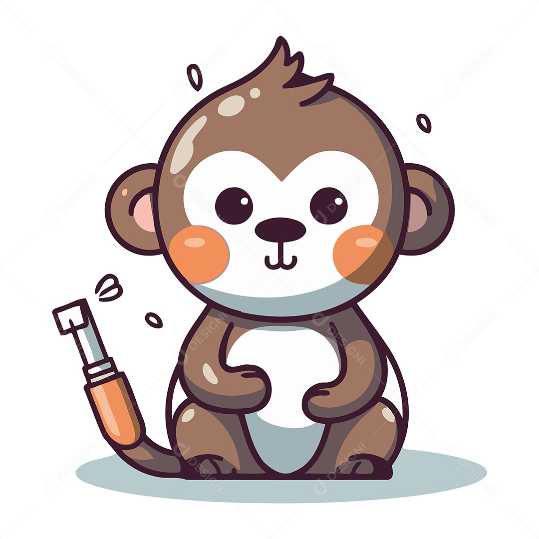Macaco de Desenho Animado Ilustração Vetor EPS
