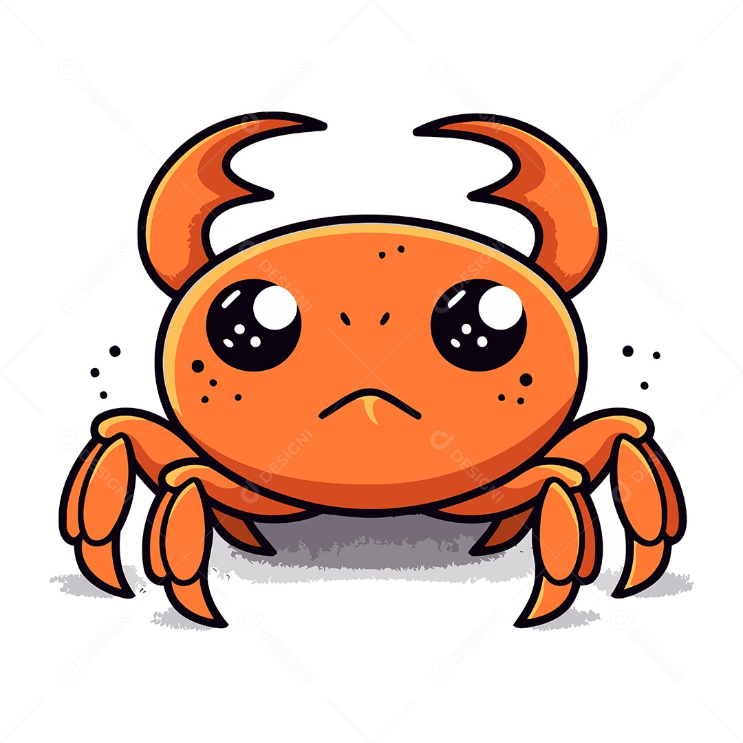 Caranguejo de Desenho Animado Ilustração Vetor EPS