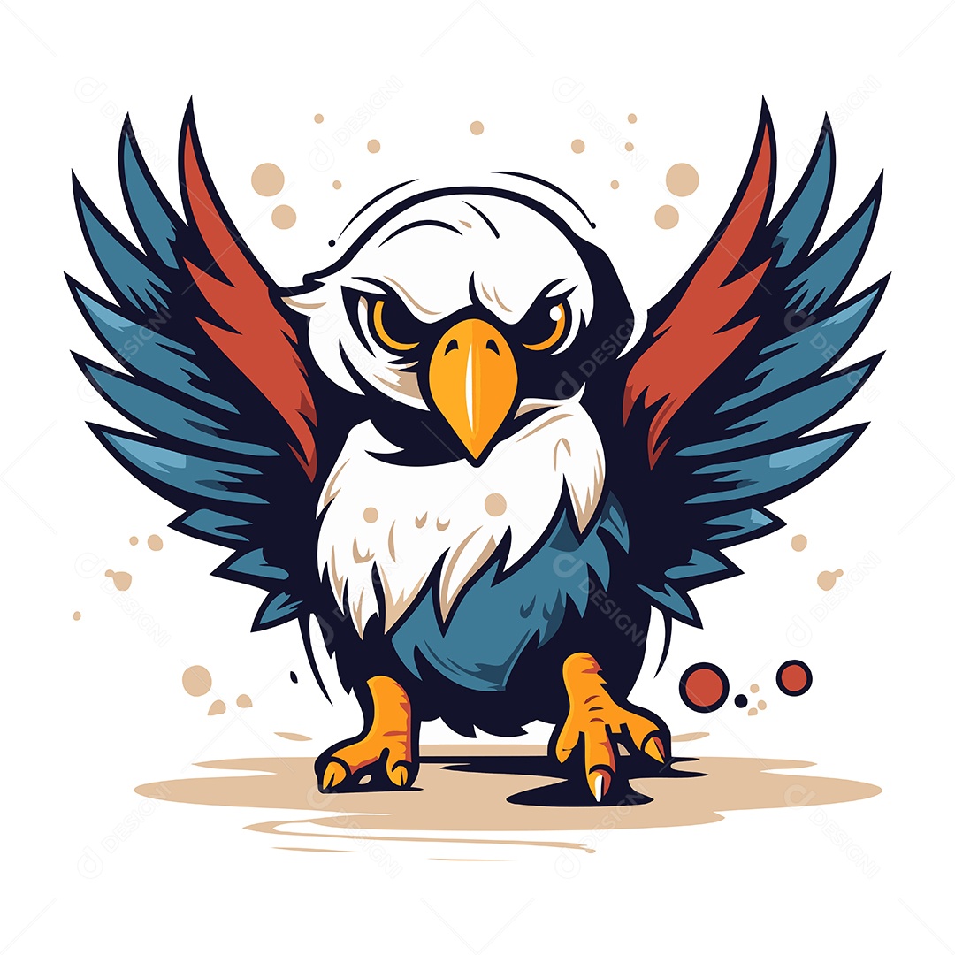 Águia de Desenho Animado Ilustração Vetor EPS