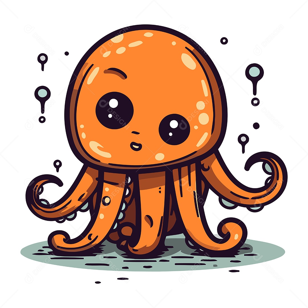 Polvo de Desenho Animado Ilustração Vetor EPS