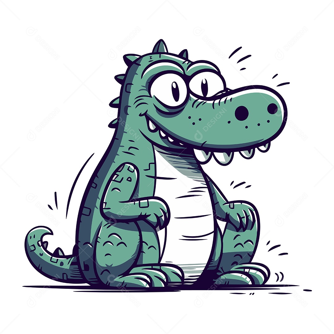Crocodilo de Desenho Animado Ilustração Vetor EPS