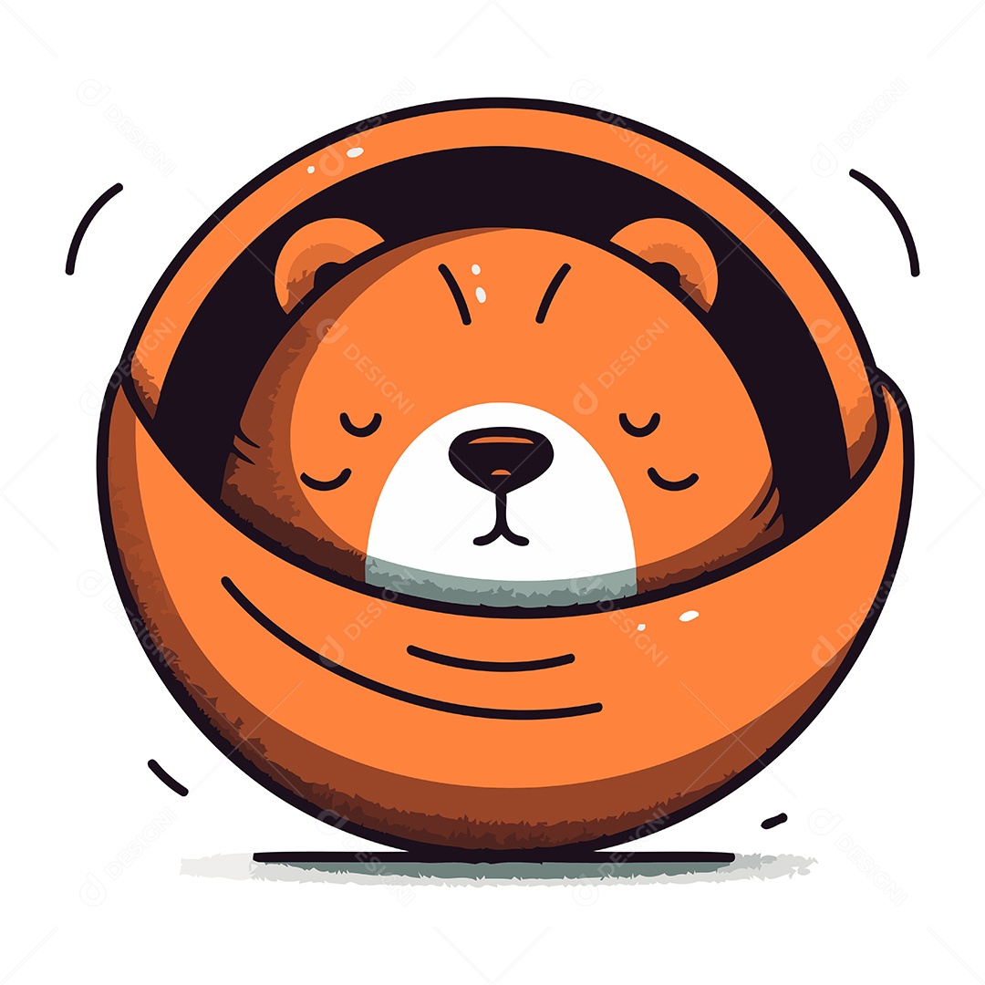 Castor Fofo de Desenho Animado Ilustração Vetor EPS