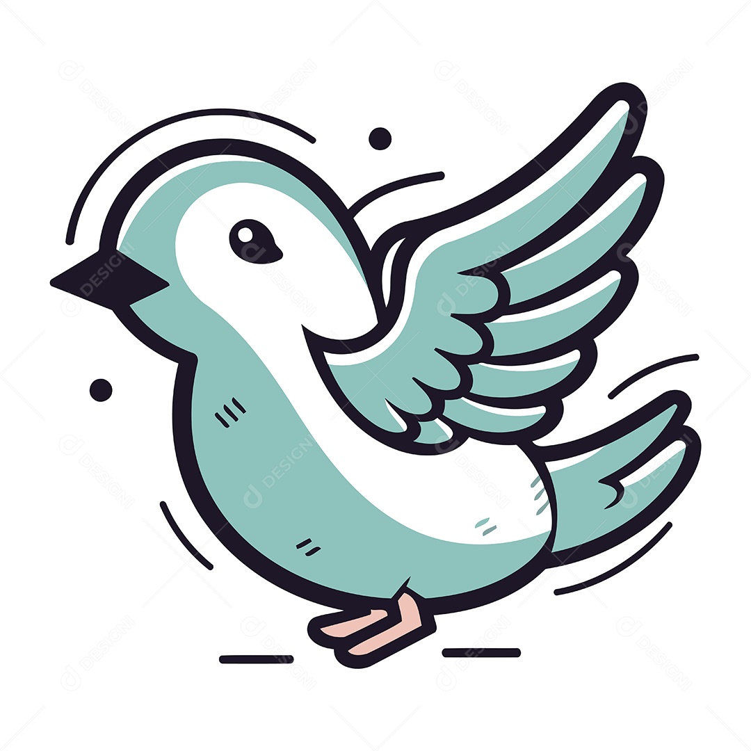 Pombo de Desenho Animado Ilustração Vetor EPS