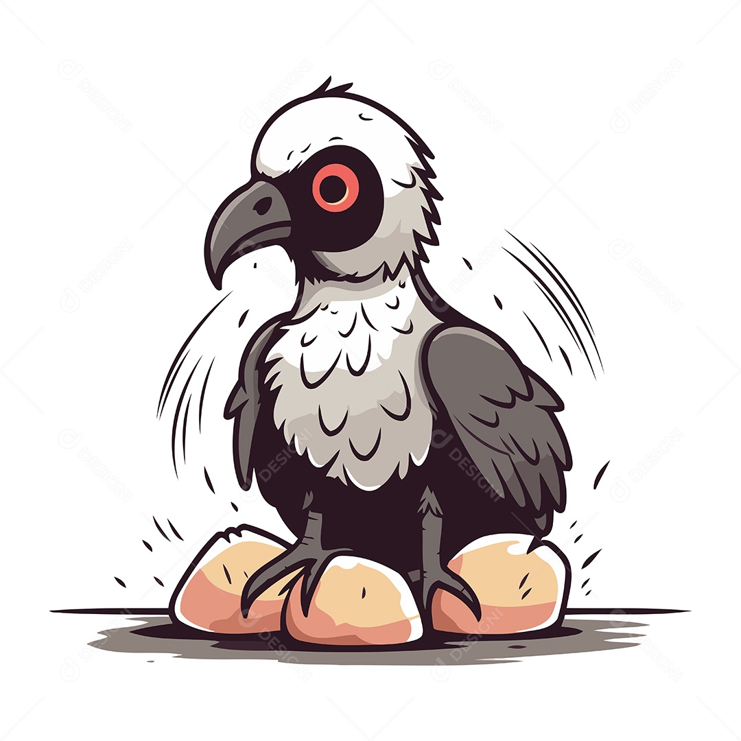 Abutre de Desenho Animado Ilustração Vetor EPS
