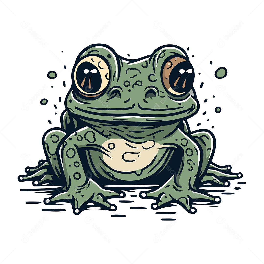 Sapo de Desenho Animado Ilustração Vetor EPS