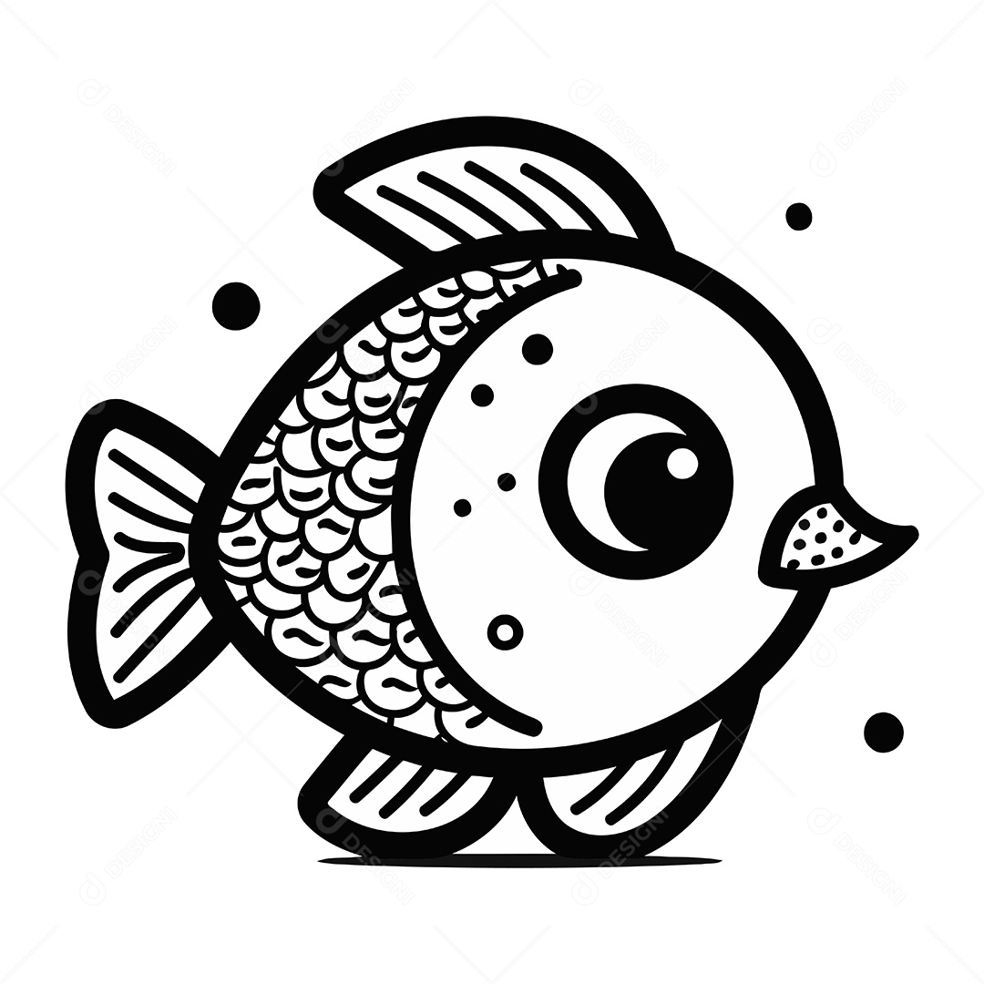 Peixe de Desenho Animado Ilustração Vetor EPS