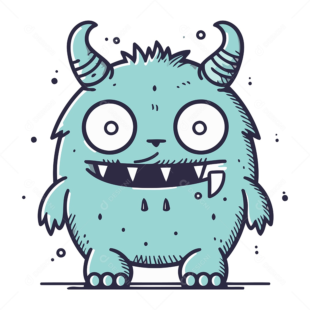 Monstro de Desenho Animado Ilustração Vetor EPS