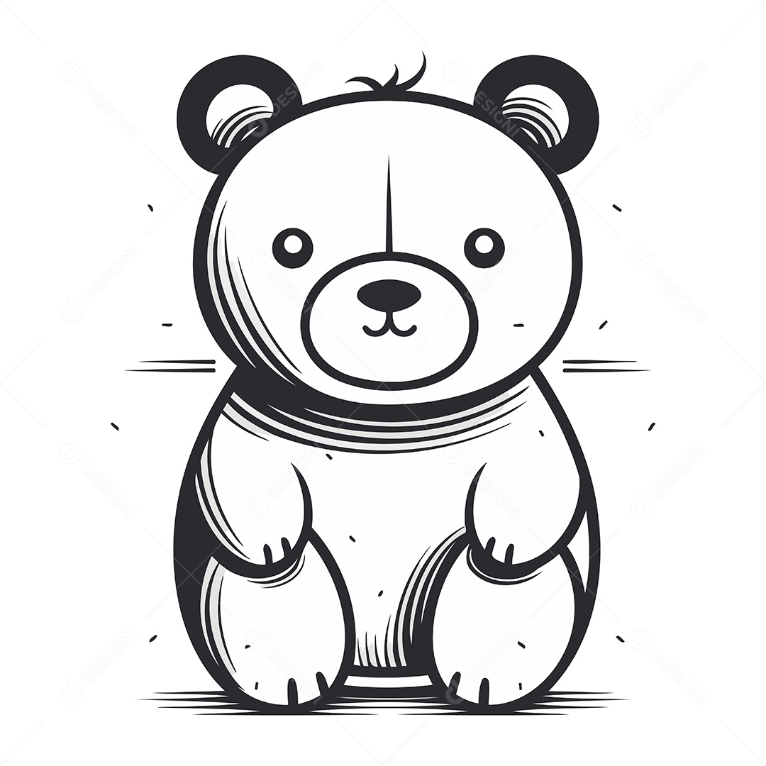Ursinho de Pelúcia Fofo Ilustração Vetor EPS