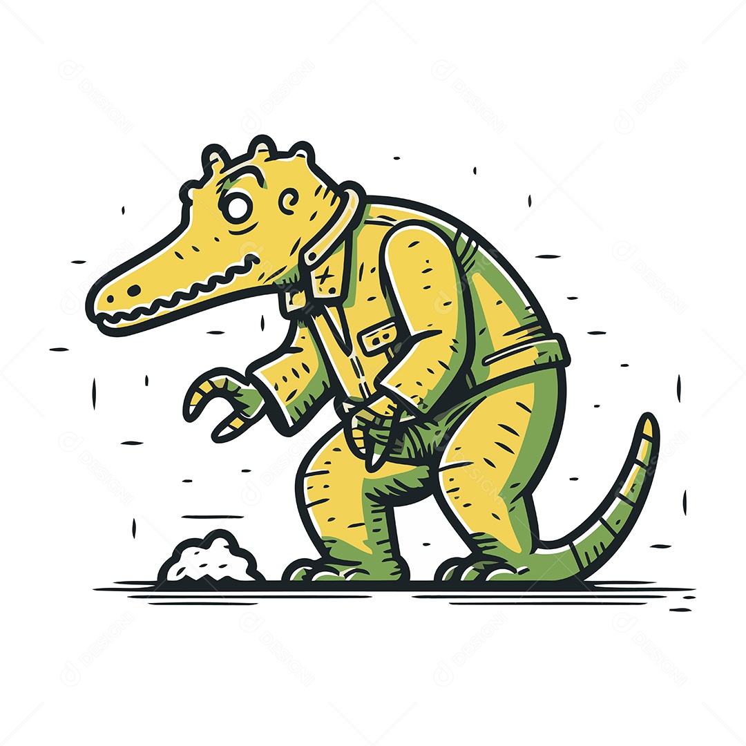 Crocodilo de Desenho Animado Ilustração Vetor EPS