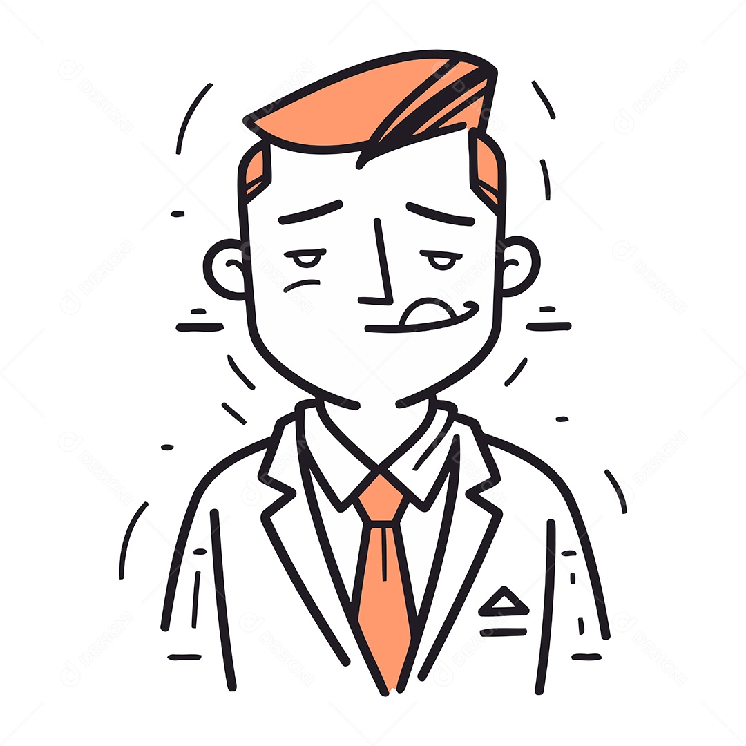 Empresário de Desenho Animado Ilustração Vetor EPS