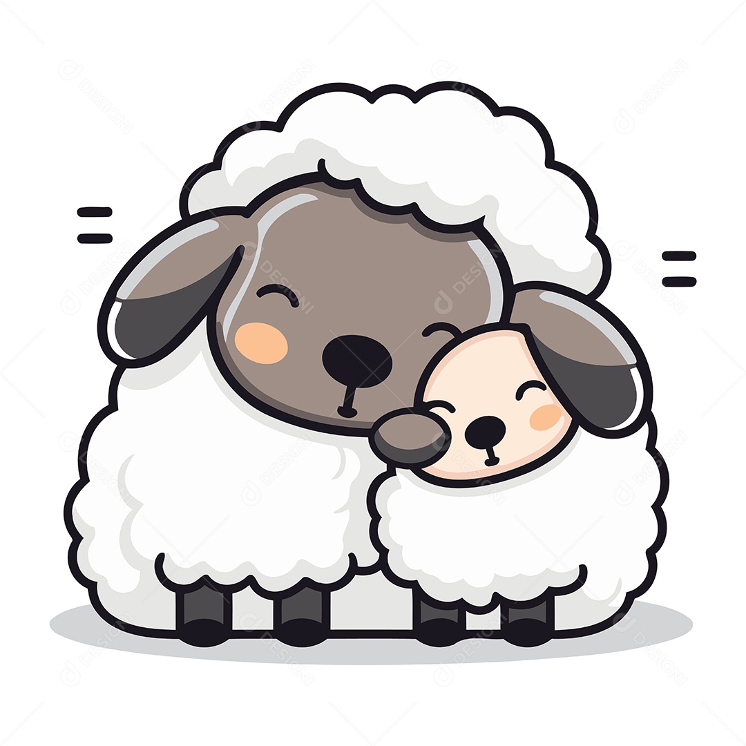 Ovelhas de Desenho Animado Ilustração Vetor EPS