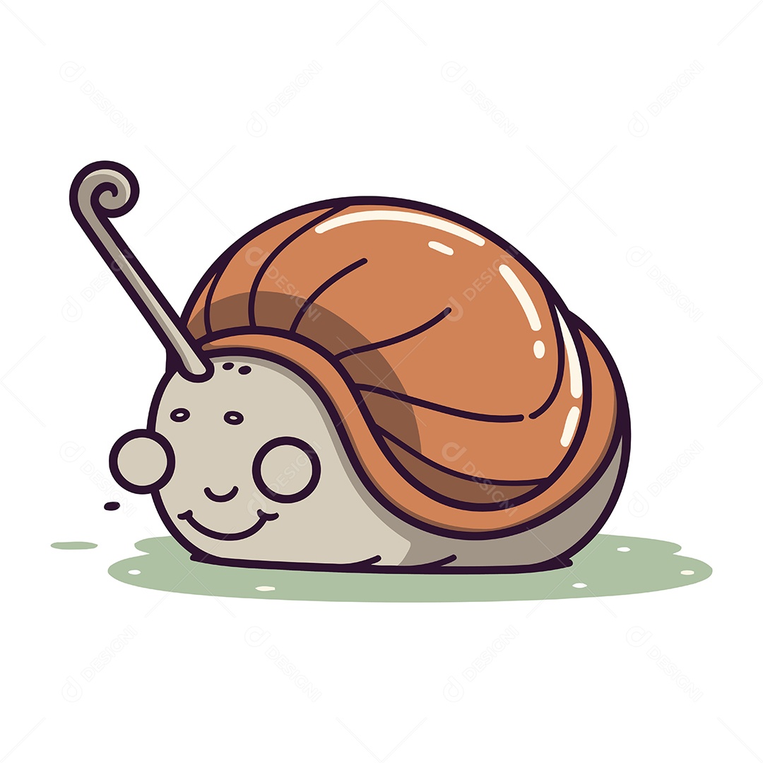 Caracol de Desenho Animado Ilustração Vetor EPS