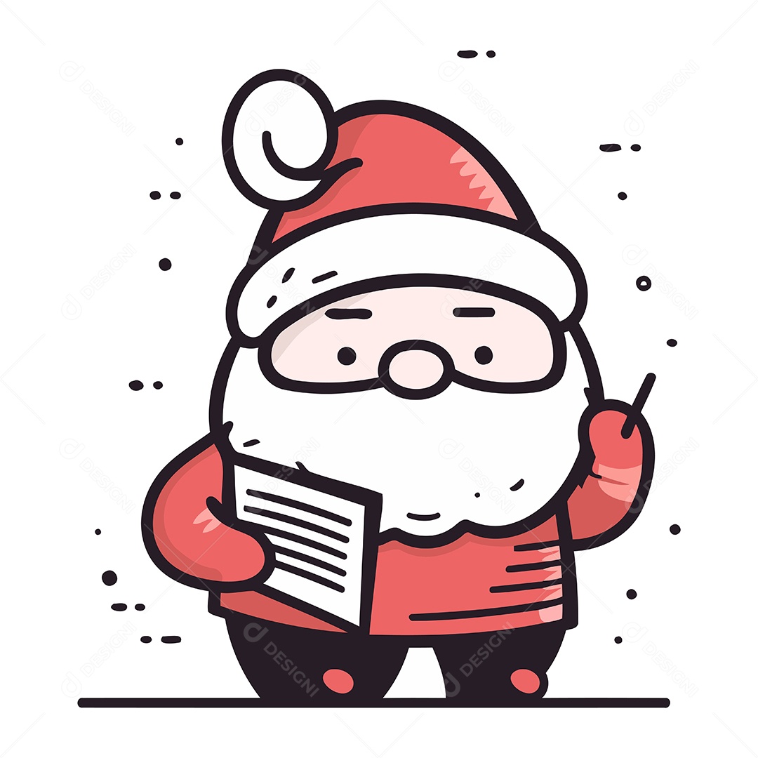 Papai Noel de Desenho Animado Ilustração Vetor EPS