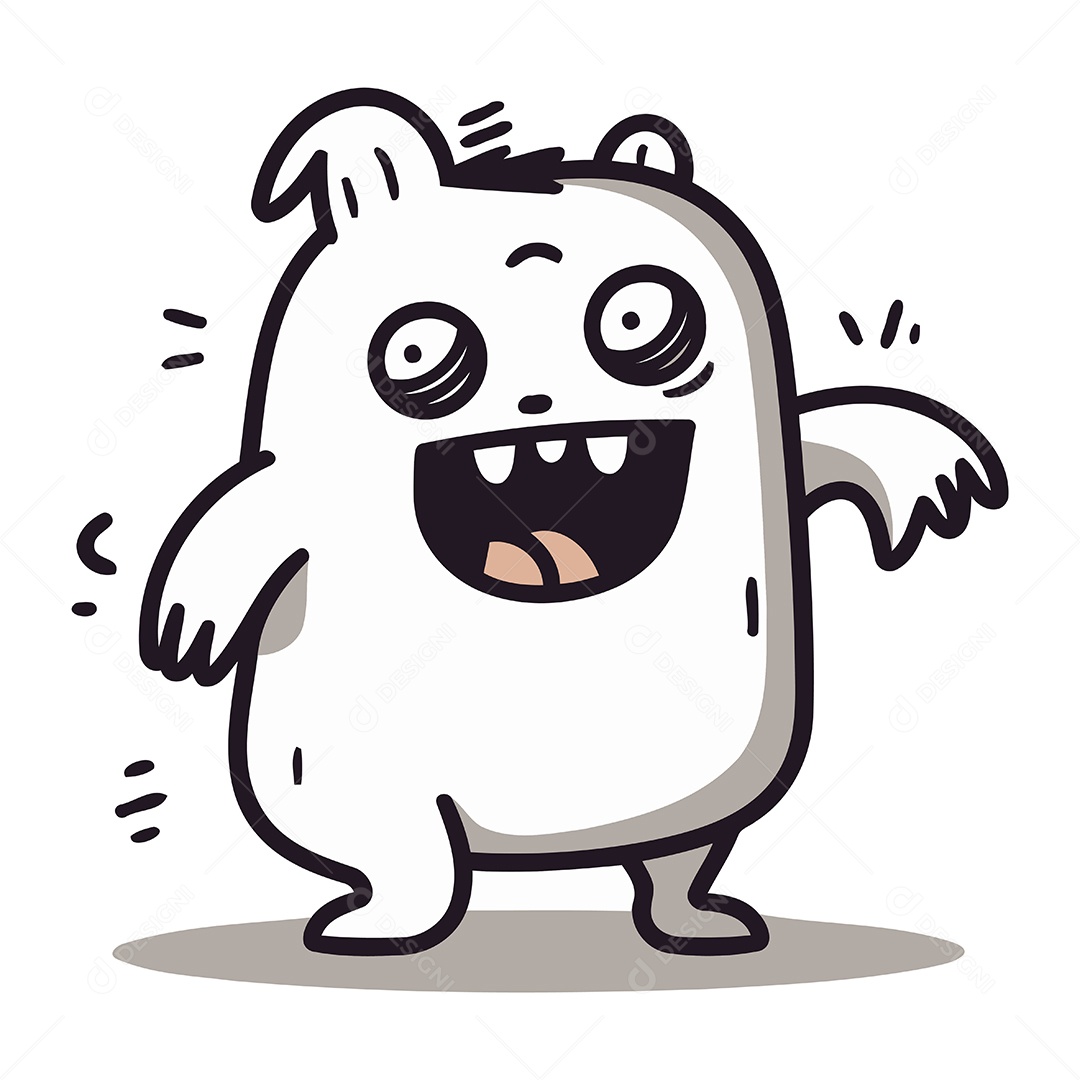 Monstro de Desenho Animado Ilustração Vetor EPS