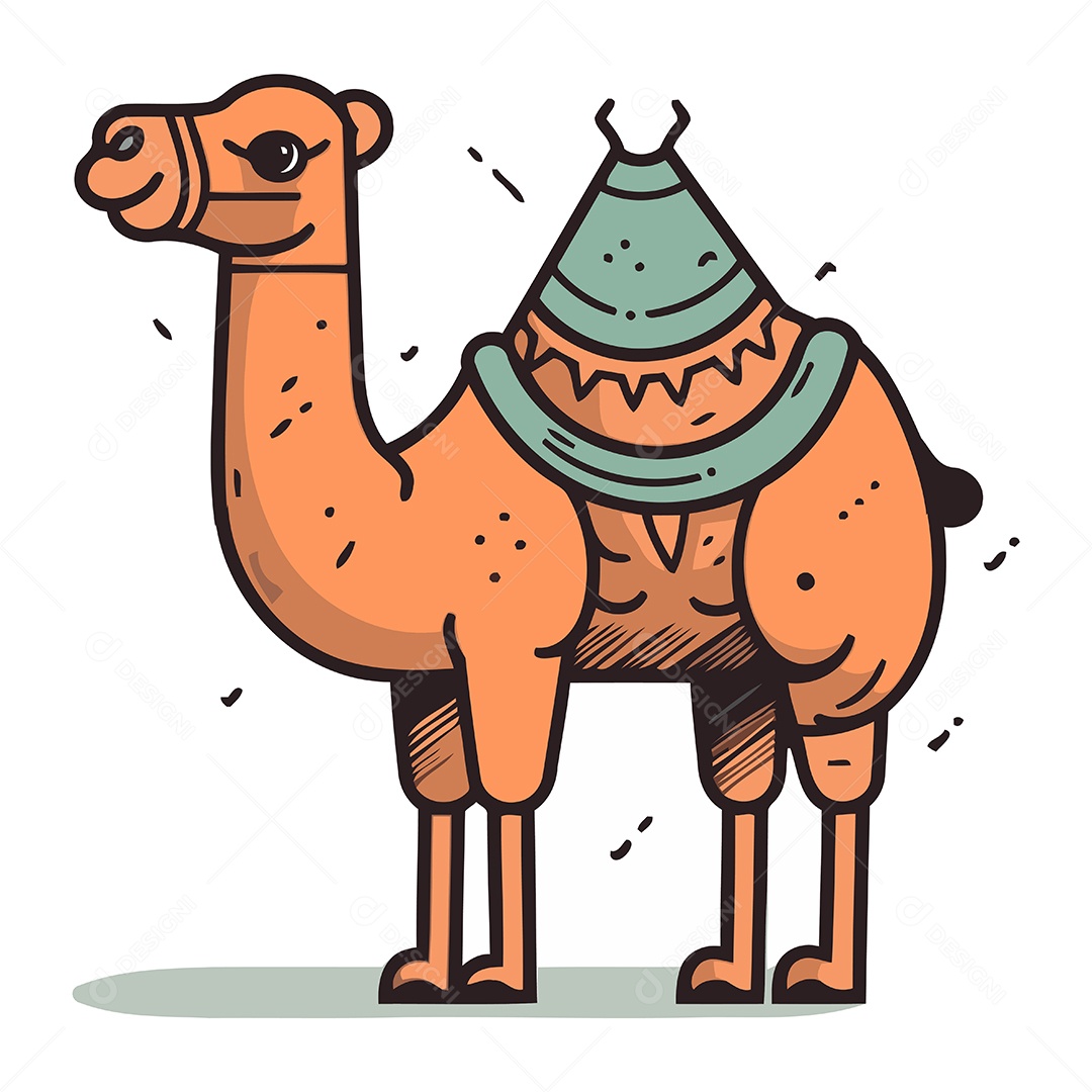 Camelo de Desenho Animado Ilustração Vetor EPS