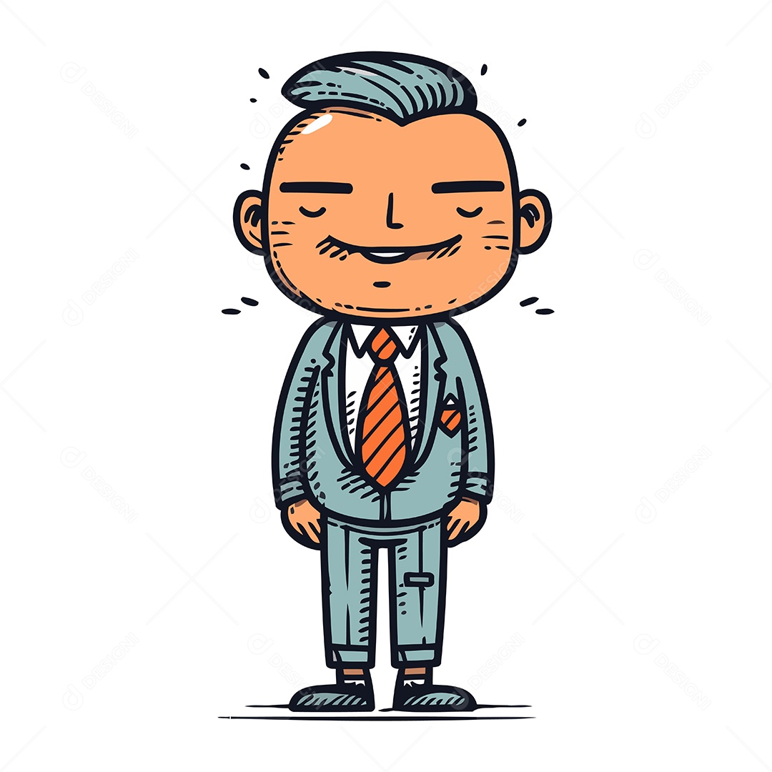 Empresário de Desenho Animado Ilustração Vetor EPS