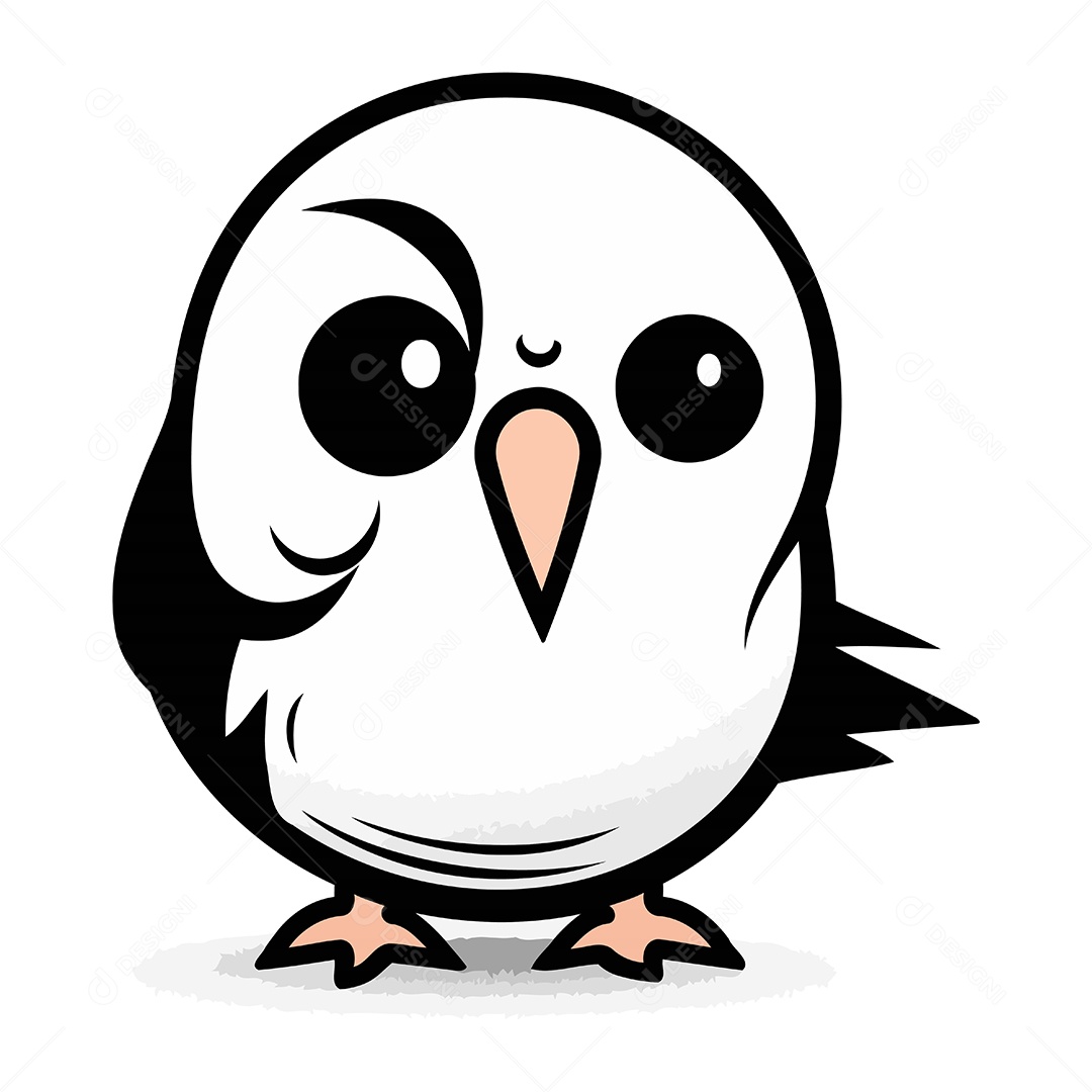 Pinguim de Desenho Animado Ilustração Vetor EPS