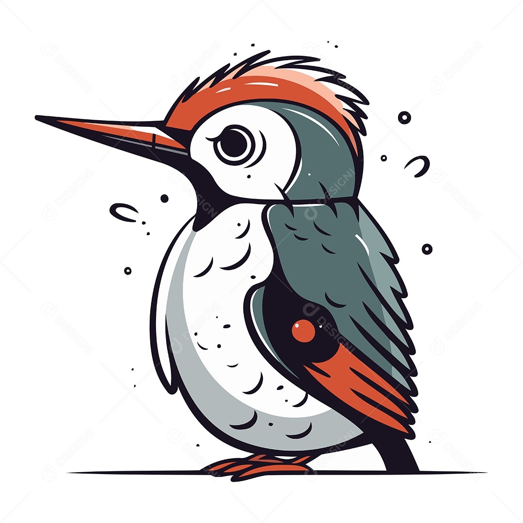 Pica Pau de Desenho Animado Ilustração Vetor EPS