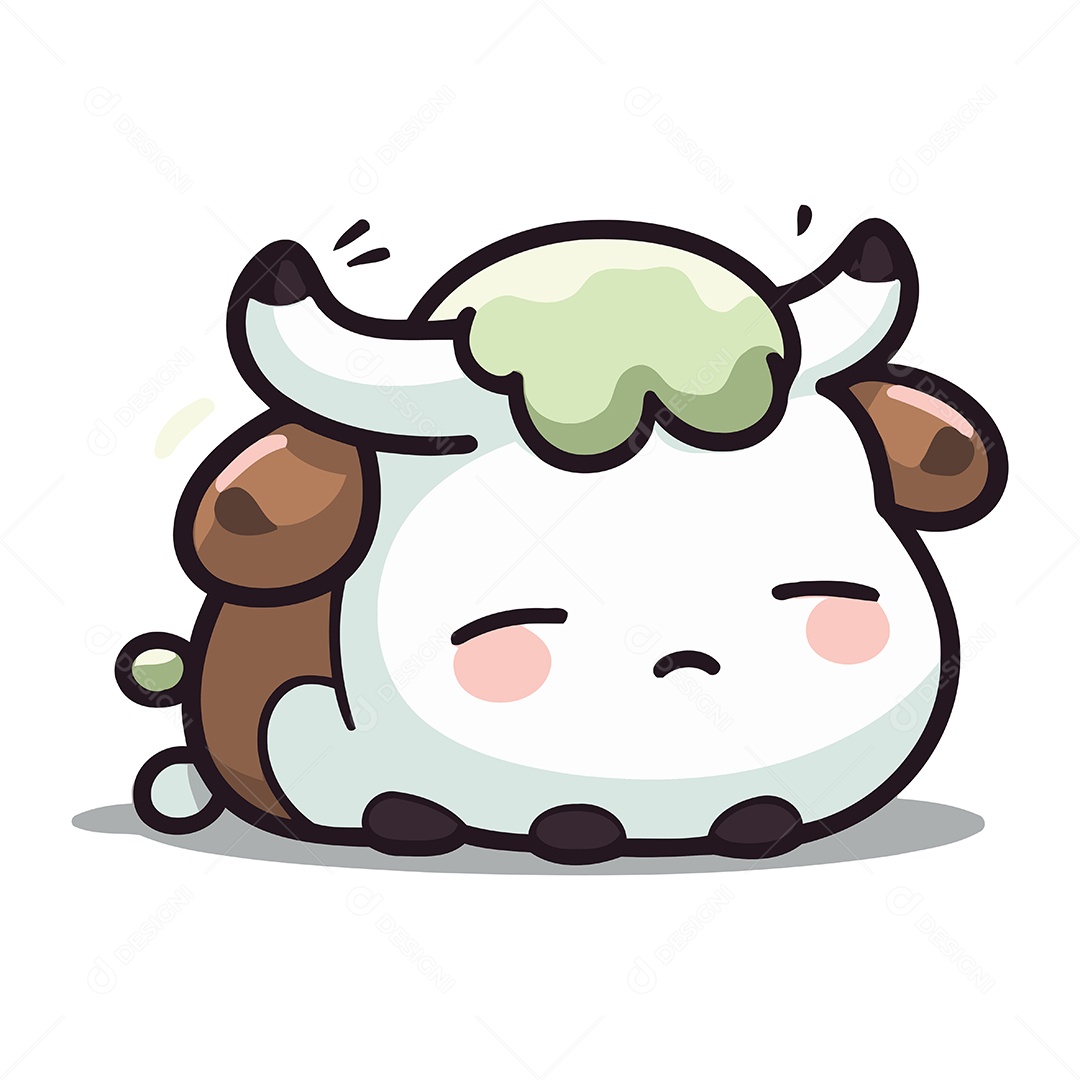 Vaca Fofa de Desenho Animado Ilustração Vetor EPS