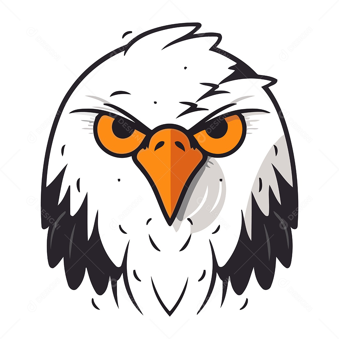 Cabeça de Águia Desenho Animado Ilustração Vetor EPS